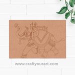 Madhubani Elephant Rajput Pre Marked Base MDF Design 2