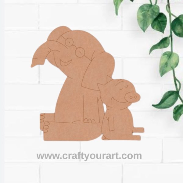 Elephant And Piggie Pre Marked MDF Design 1