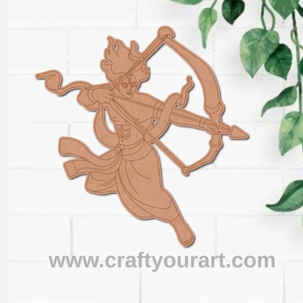 Ram Ji With Bow And Arrow Pre Marked MDF Design 1