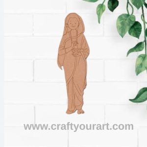 Woman With Shiva Lingam Pre Marked MDF Design 1