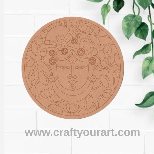 Shrinath Ji Pre Marked Round MDF Design 1