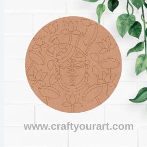 Shrinath Ji Lotus Pre Marked Round MDF Design 1