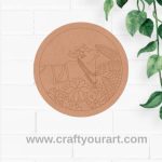 Pichwai Cow Pre Marked Round MDF Design 3