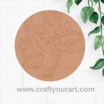 Pichwai Cow Pre Marked Round MDF Design 1