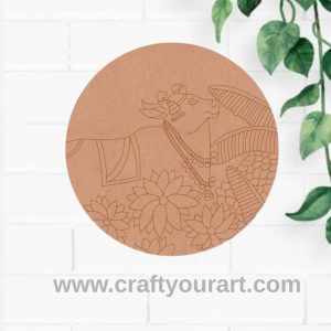Pichwai Cow Pre Marked Round MDF Design 6