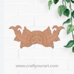 Madhubani Fish Lotus Pre Marked Base MDF Design 1