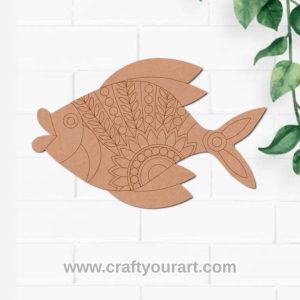 Madhubani Fish Pre Marked MDF Design 2