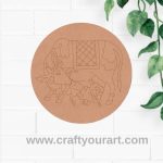 Pichwai Cow Pre Marked Round MDF Design 7