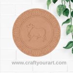 Pichwai Cow Pre Marked Round MDF Design 9