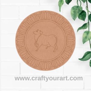 Pichwai Cow Pre Marked Round MDF Design 9