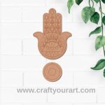 Hamsa Hand Evil Eye Hanging Pre Marked MDF Design 1