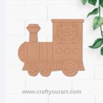 Frog In Train Pre Marked MDF Design 1