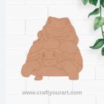 Frog On Tortoise Pre Marked MDF Design 1