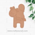 Giraffe With Balloon Pre Marked MDF Design 1
