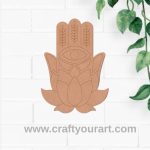 Lotus Hamsa Hand Pre Marked MDF Design 1