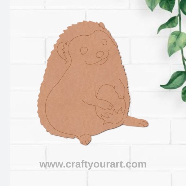 Hedgehog With Strawberry Pre Marked MDF Design 1