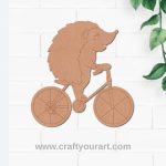 Hedgehog On A Bicycle Pre Marked MDF Design 1