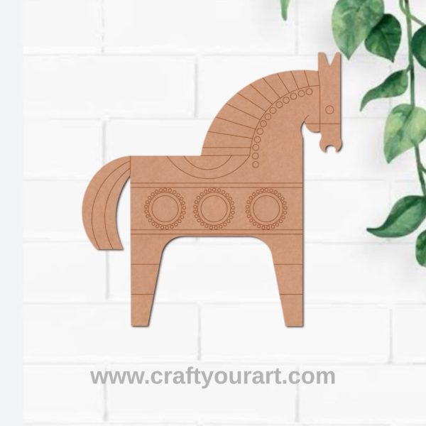 Rajasthani Horse Pre Marked MDF Design 1