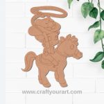 Cowboy On A Horse Pre Marked MDF Design 2