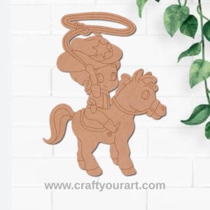 Cowboy On A Horse Pre Marked MDF Design 2