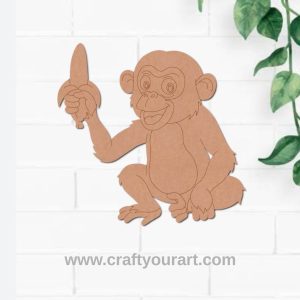 Monkey With Banana Pre Marked MDF Design 1