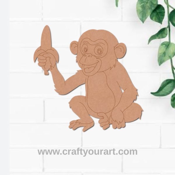 Monkey With Banana Pre Marked MDF Design 1