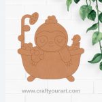 Sloth Bathing Pre Marked MDF Design 1