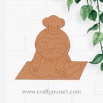 Chef Sloth Pre Marked MDF Design 1