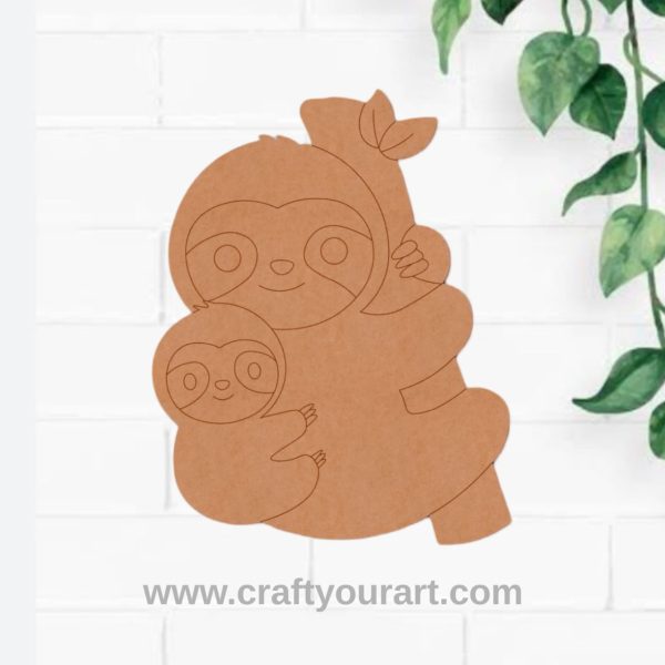 Sloths Hanging Pre Marked MDF Design 3