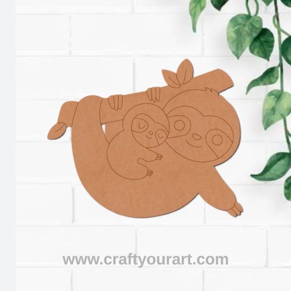 Sloths Hanging Pre Marked MDF Design 2