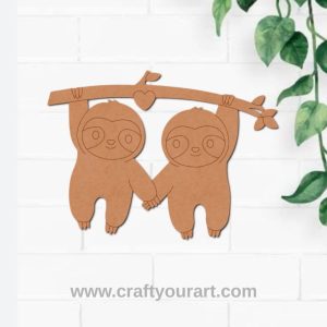 Sloths Hanging Pre Marked MDF Design 1