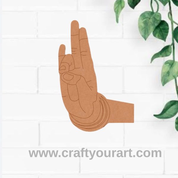 Hand Mudra Pre Marked MDF Design 6