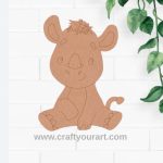 Baby Rhinoceros Pre Marked MDF Design 1