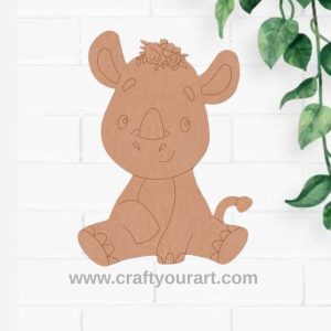 Baby Rhinoceros Pre Marked MDF Design 1