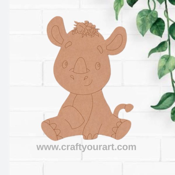 Baby Rhinoceros Pre Marked MDF Design 1