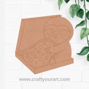 Sloth Eating Pizza Pre Marked MDF Design 1
