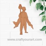 Man With Trishul Pre Marked MDF Design 1