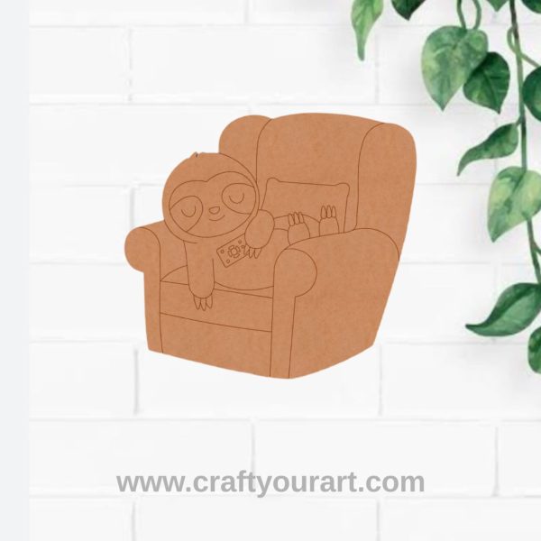 Sloth On A Sofa Pre Marked MDF Design 1