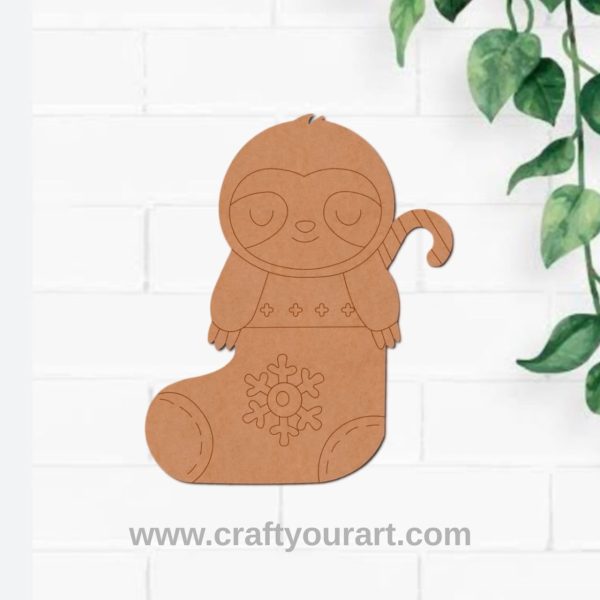 Sloth Christmas Pre Marked MDF Design 7