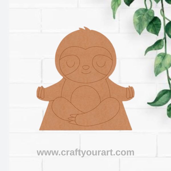 Yoga Sloth Pre Marked MDF Design 1