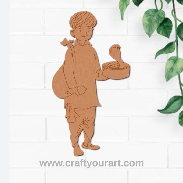 Snake Charmer Man Pre Marked MDF Design 1