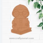 Sloth Studying Pre Marked MDF Design 1
