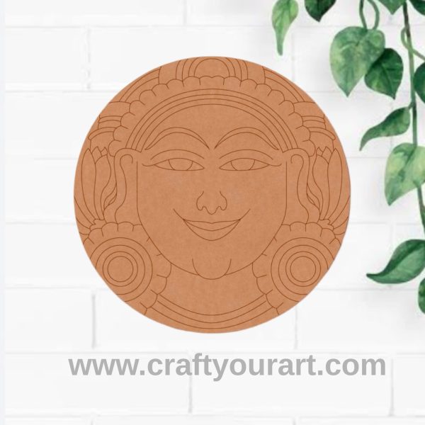 Madhubani Pre Marked Round MDF Design 1