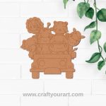 Animals In Jeep Pre Marked MDF Design 2