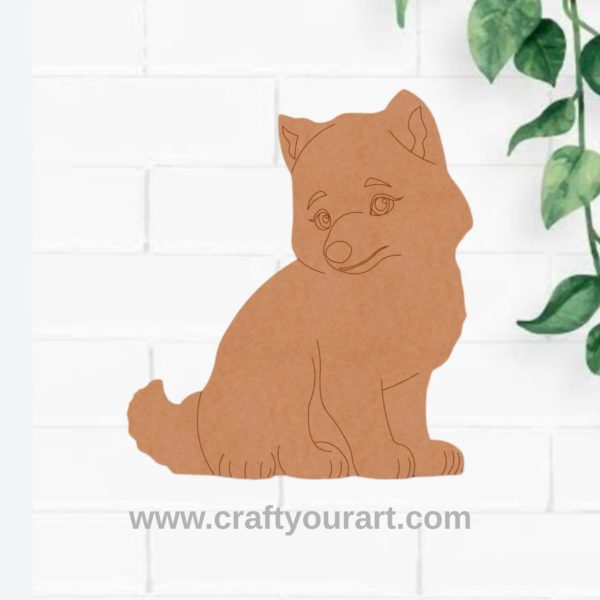 Baby White Wolf Pre Marked MDF Design 1