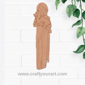Woman With Dog Pre Marked MDF Design 1