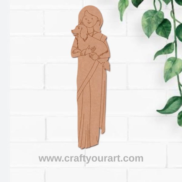 Woman With Dog Pre Marked MDF Design 1