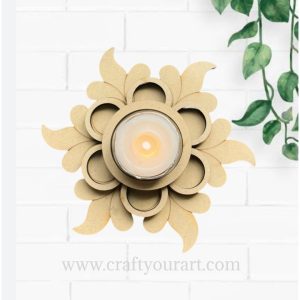 MDF Flower Tealight Holder Design 2
