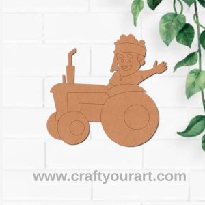 Farmer On Tractor Pre Marked MDF Design 2