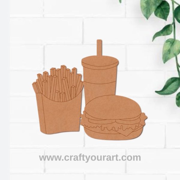 Burger Fries Coke Pre Marked MDF Design 1